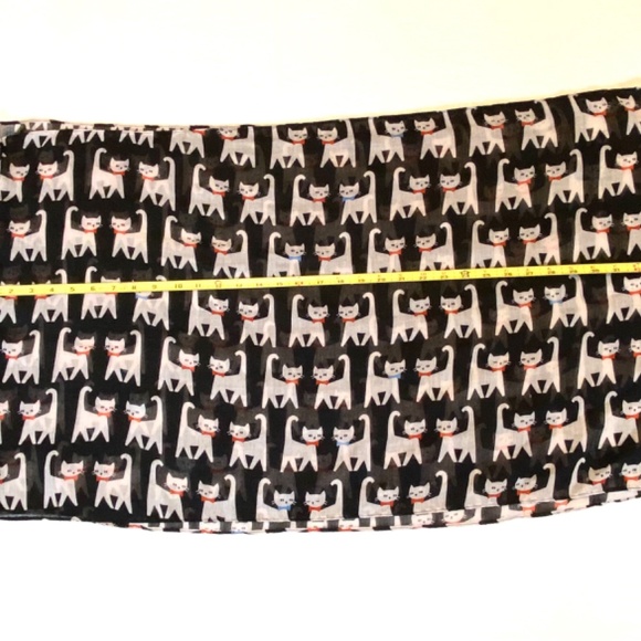 Vivian & Vincent Cat Print Infinity Scarf Lightweight Sheer Chiffon Cat Lover - Picture 8 of 10